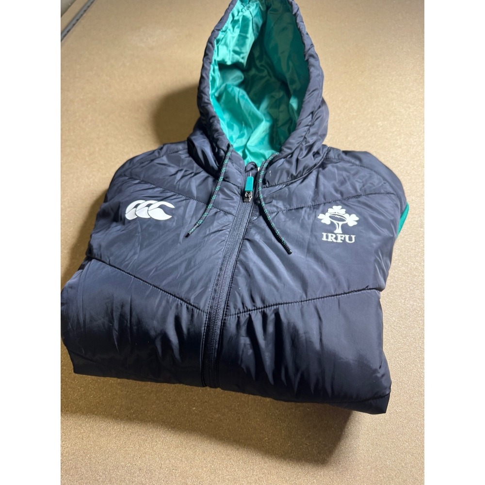 Canterbury Ireland Rugby IRFU ThermoReg Hybrid Puffer Jacket Mens L Green Black